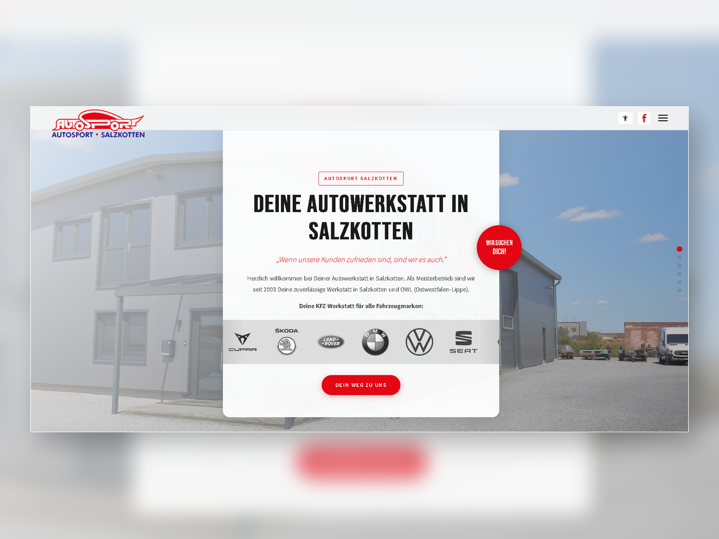Screenshot der Referenzwebsite Autosport Salzkotten